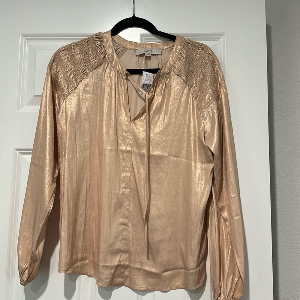 Rose gold shimmer blouse